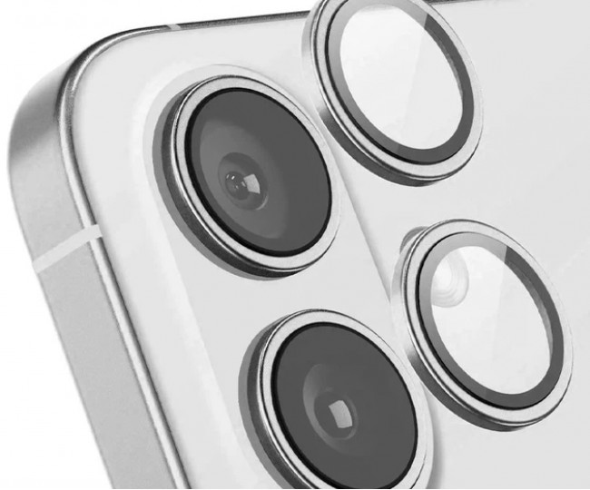 Защитное стекло Monblan для камеры iPhone 16/16 Plus Metal Ring Series (Silvery)